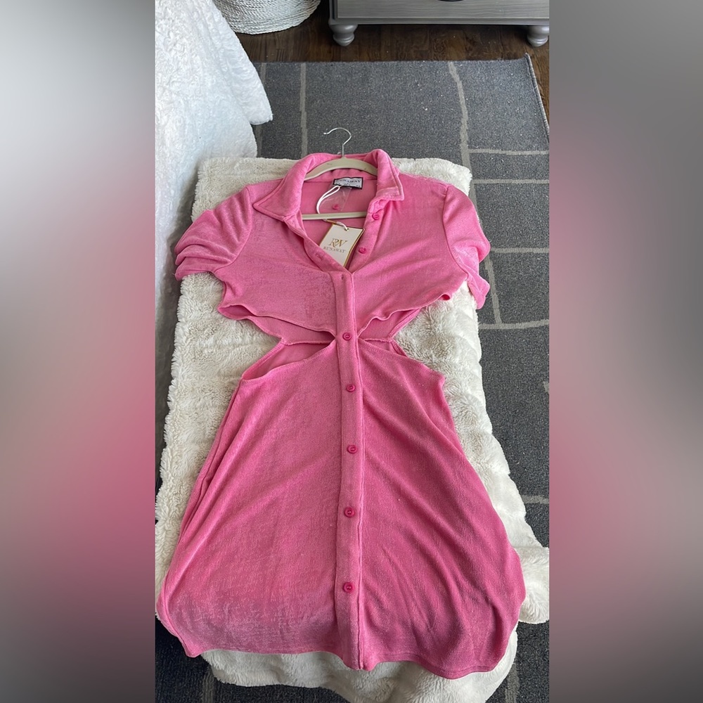 Pink dress with cutouts from love and honey boutique - brand new w tags